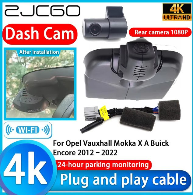 ZJCGO 4K UHD Dashcam Videorekorder Plug-and-Play für Opel Vauxhall Mokka X A Buick Encore 2012–2022, Schwarz - Bild 1