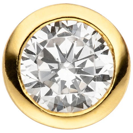 Colfem Anhänger rund, 925 Silber, gold vergoldet, Zirkonia, Unisex - Bild 1