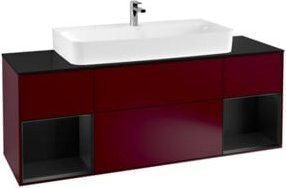 V&B Waschtischunterschrank Finion mit Wandbeleuchtung, Breite: 160 cm, Tiefe: 50,1 cm, Höhe: 50,1 cm, glänzend blau - Bild 1