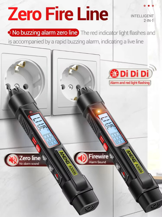 ANENG A3006 Mini-Stiftmultimeter Digitales Messgerät in Schwarz für AC/DC Spannung, Ohm, Diode, Kapazität und Hz - Bild 6