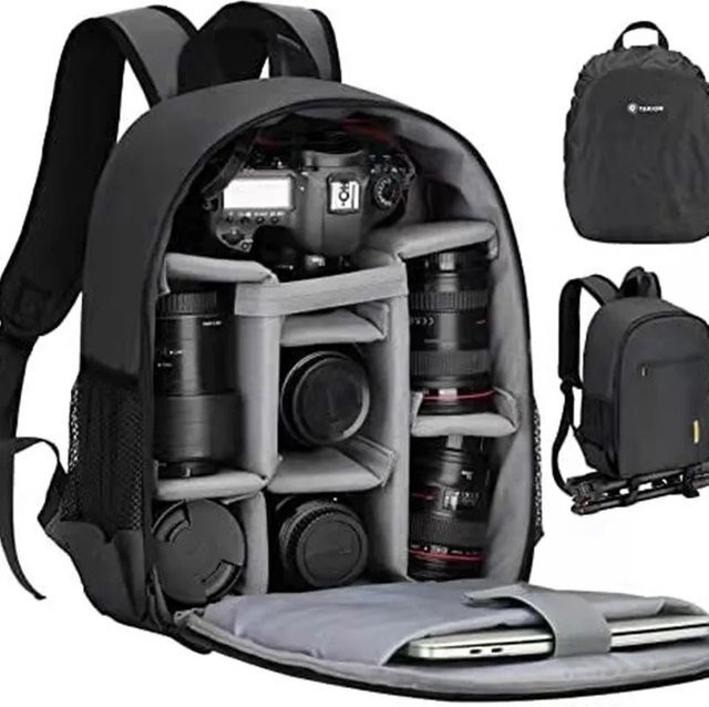 AILEHKUO Multifunktionaler Kamera Rucksack Wasserdichte DSLR Tasche für Nikon, Canon und Sony in Schwarz oder Rot - Bild 1