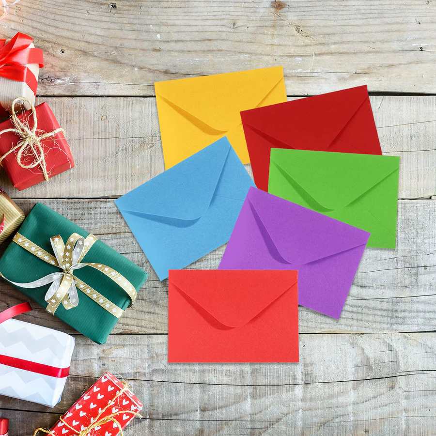 50 Stück Mini-Papierumschläge in Bonbonfarben für Visitenkarten, Einladungen und Geschenke, Mehrfarbig - Bild 2