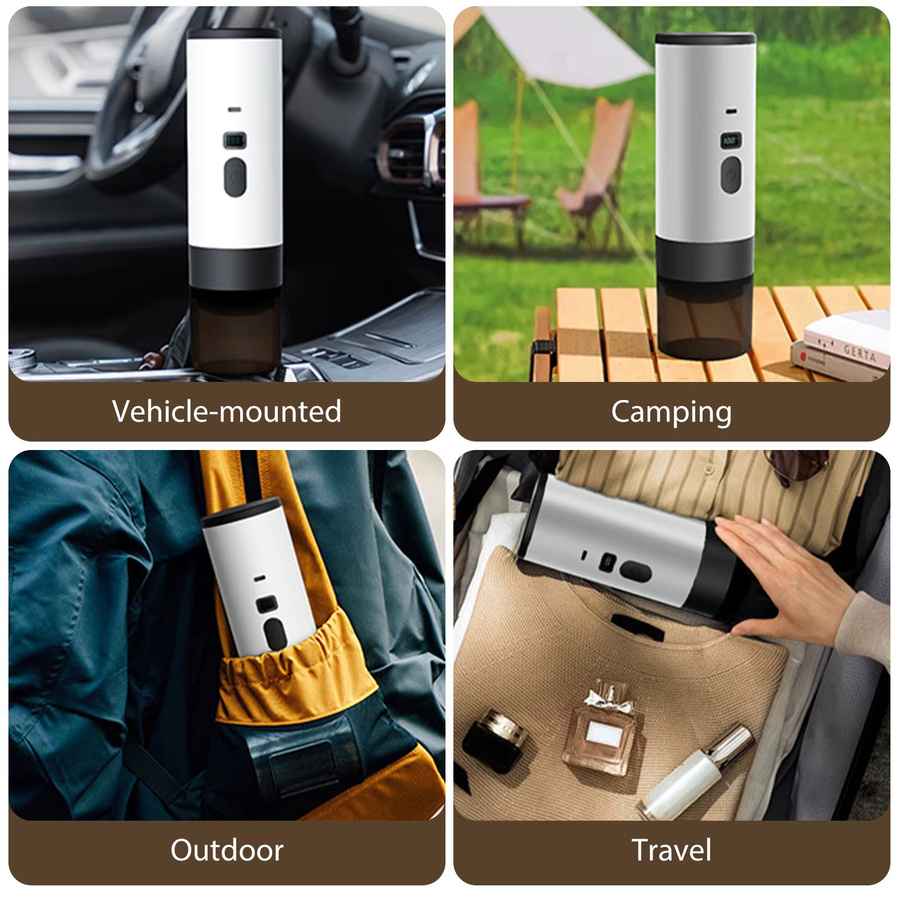 Betuyoo Tragbare Elektrische Kapsel-Kaffeemaschine 3-in-1 Espresso-Maschine mit Heizpumpe für Reisen und Auto in Weiß oder Braun - Bild 5