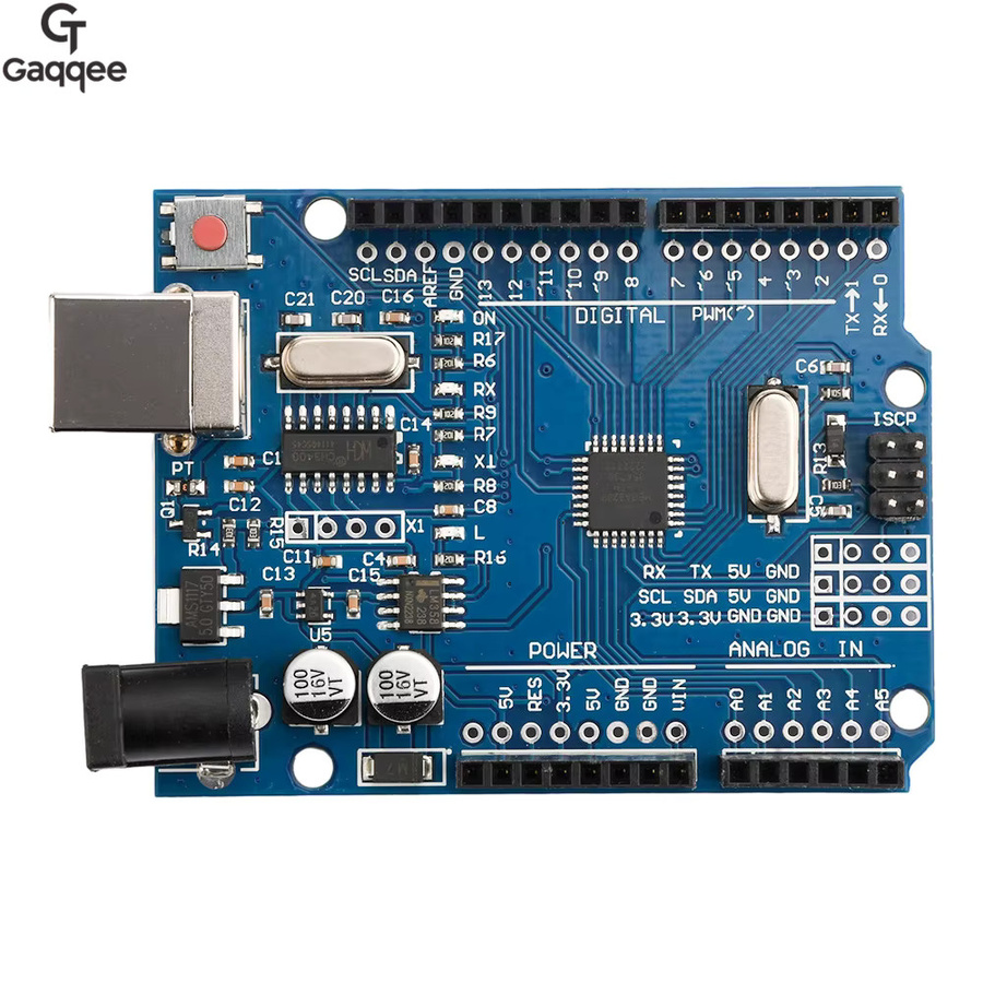 diymore UN0 R3 Board ATmega328P Entwicklungsboard mit Pin-Header und Kabel in Blau, kompatibel mit Arduino IDE-Projekten - Bild 2