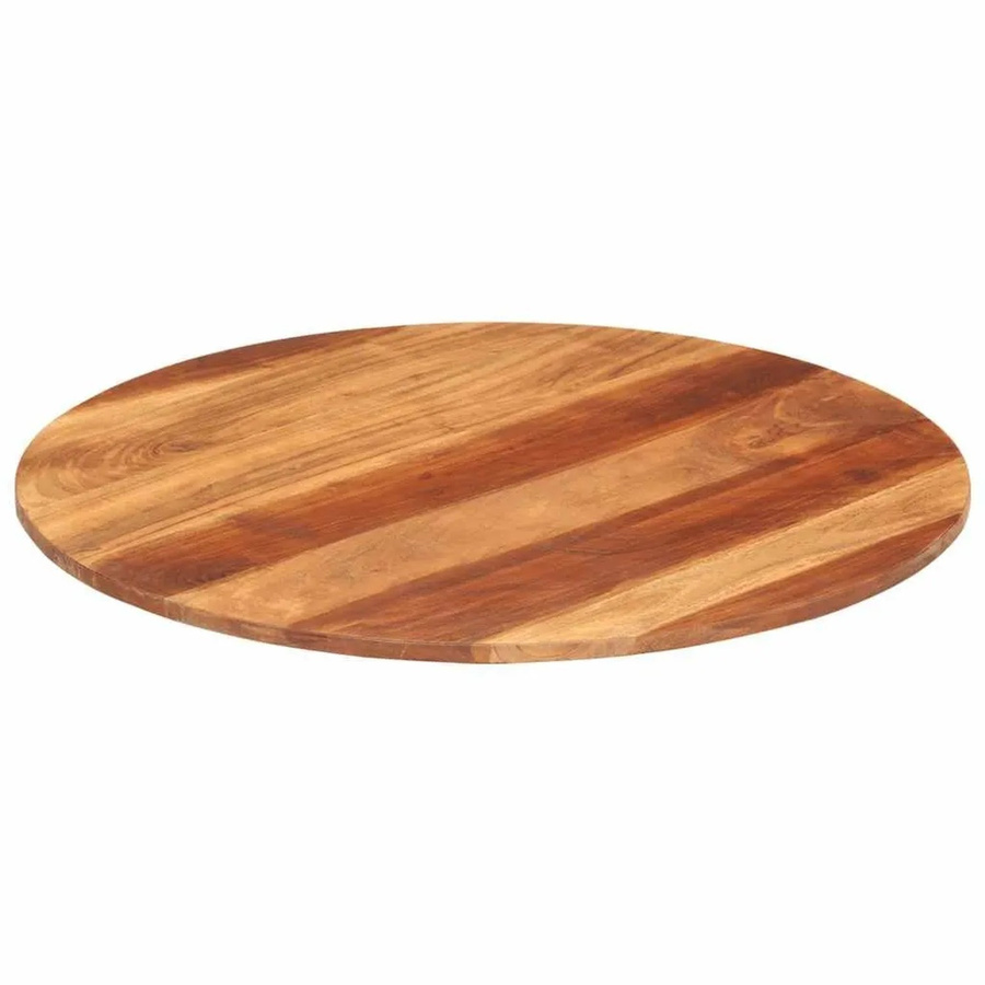 vidaXL Tischplatte aus Massivholz Akazie Rund, Braun, Durchmesser: 70 cm, Höhe: 1,5 cm - Bild 2