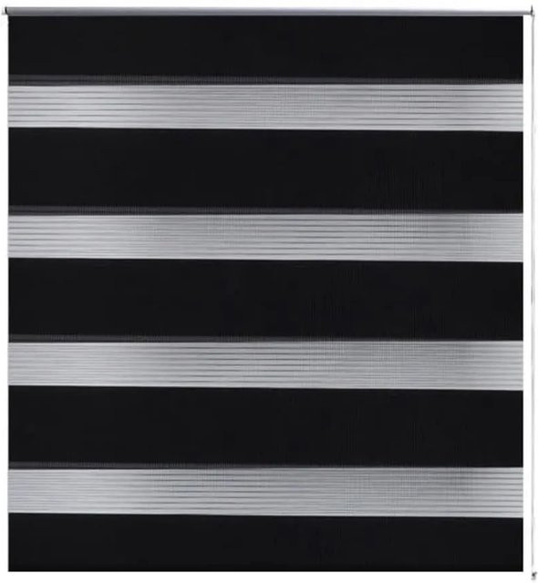vidaXL Doppelrollo Duo Day & Night gestreift in Schwarz-Weiß, B/H: 140 x 175 cm - Bild 1