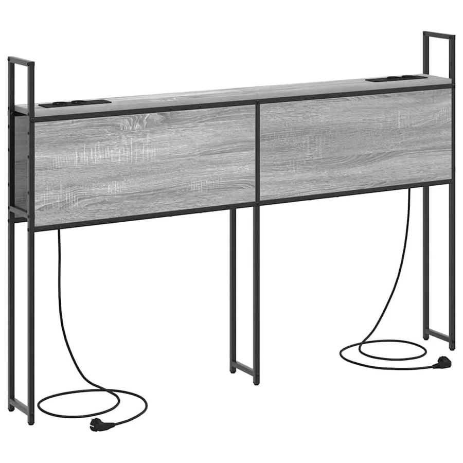 vidaXL Kopfteil mit Stauraum und Ladestation in Grau Sonoma, Breite: 150 cm - Bild 1