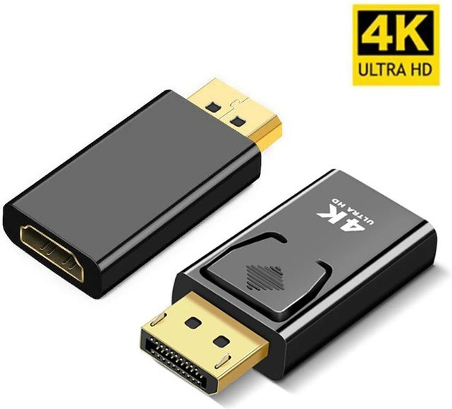 KOJESHUN DisplayPort auf HDMI Adapter für 4K und 1080P Video und Audio in Schwarz - Bild 1