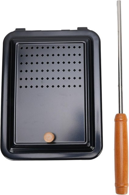 Popcorn Grillpfanne aus Eisen mit Holzgriff von OutsideWorld in Schwarz - Bild 1