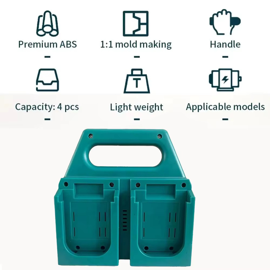 Werkzeughalter Dockingstation für Makita 18V in Grün als Aufbewahrungsregal für Maschinen und Bohrer mit Schlitzen - Bild 3