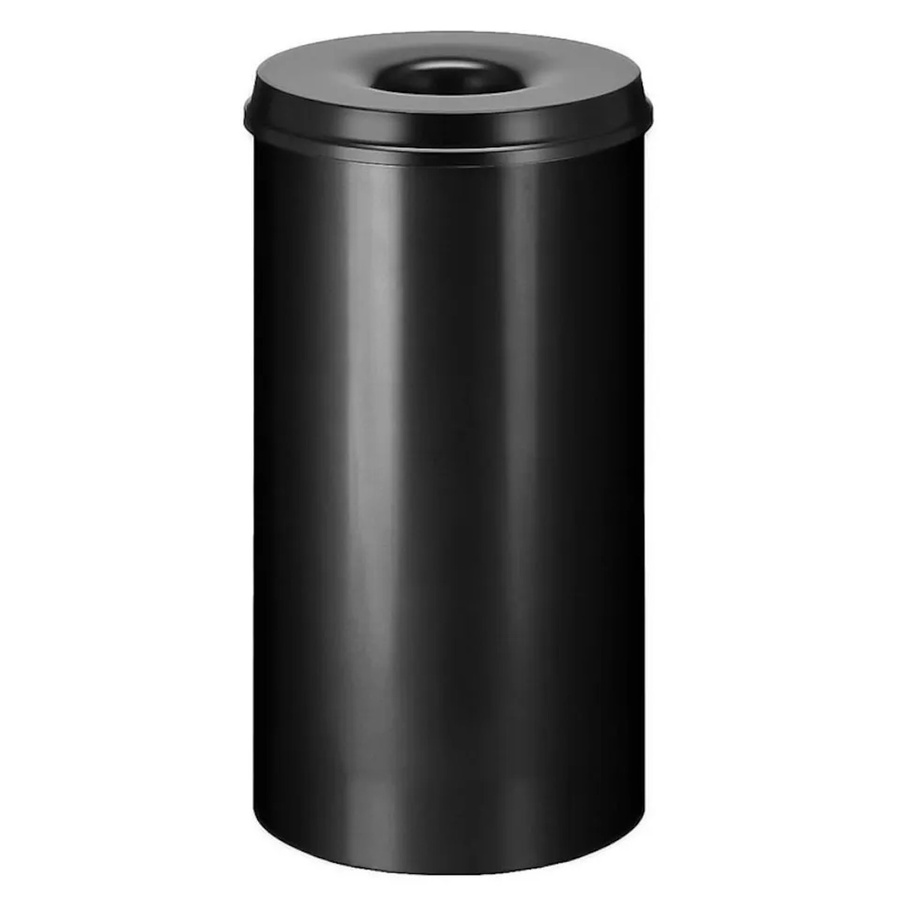 PROREGAL Selbstlöschender Papierkorb und Abfallsammler aus Metall, Schwarz, Höhe: 63 cm, Durchmesser: 33,5 cm, 50 Liter - Bild 2