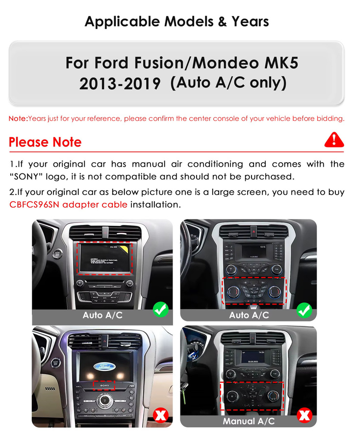 OSSURET Multimedia-Autoradio mit 9,7 Zoll Display für Ford Fusion Mondeo MK5 2013-2019 inklusive Carplay, Android Auto und GPS in Schwarz - Bild 2