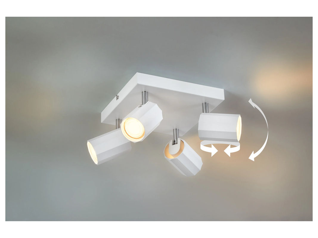 LIVARNO HOME Deckenschienenleuchte mit 4 neig- und schwenkbaren LED-Spots in Weiß - Bild 2