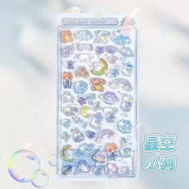 Kawaii 3D Jelly Harz Aufkleber von A Family Of Home Textiles, niedliche Cartoon Glitzer Decals in Transparent und Multicolour für Scrapbooking, Handyhüllen und Laptop DIY Dekoration - Bild 1