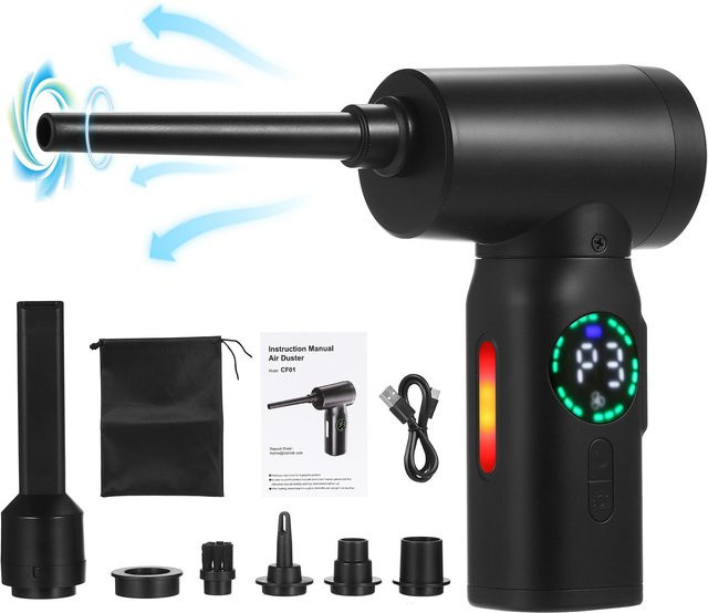 Druckluft-Staubsauger VehicleKit mit digitalem Siebbürstenmotor, 100 W, 7500 mAh, Akkubetrieb, Schwarz - Bild 1