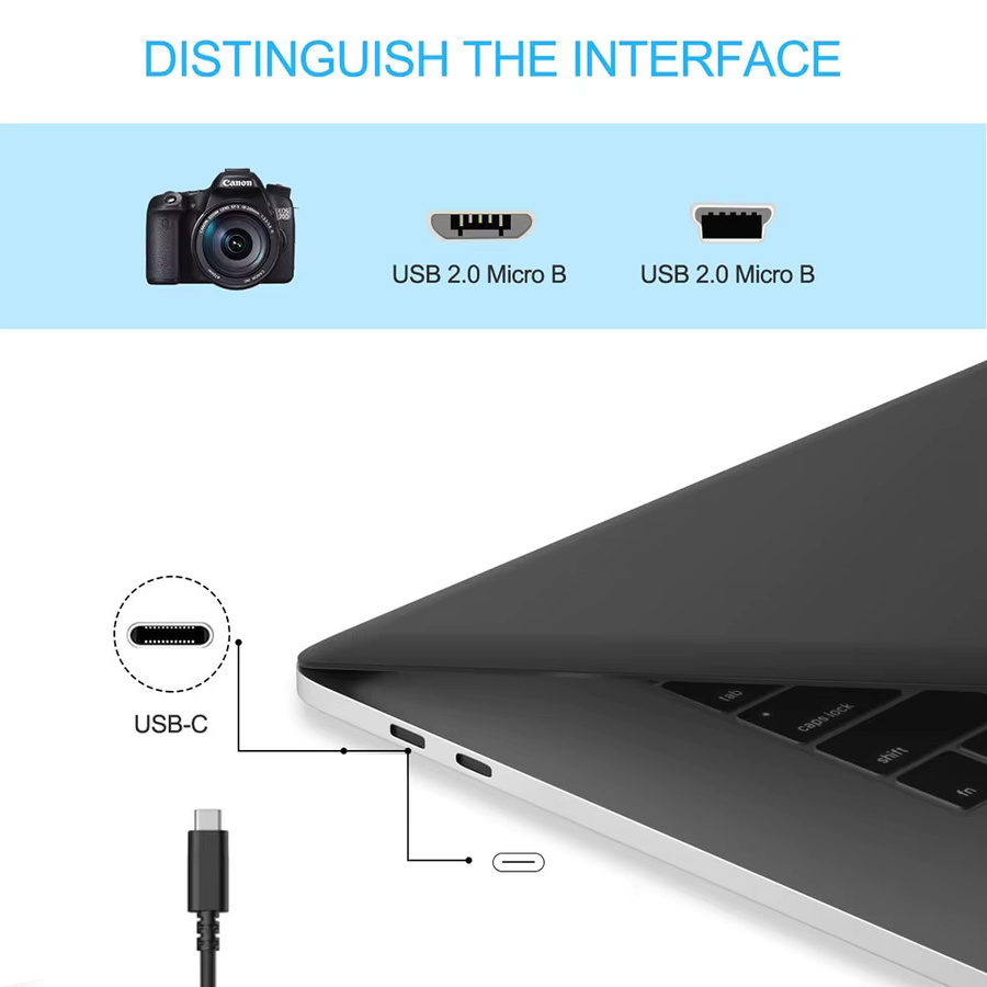 VBDWRM USB-C auf Micro-USB OTG-Kabel, abgewinkeltes kurzes USB-C auf Micro-USB Daten- und Stromsynchronisationskabel in Schwarz - Bild 2