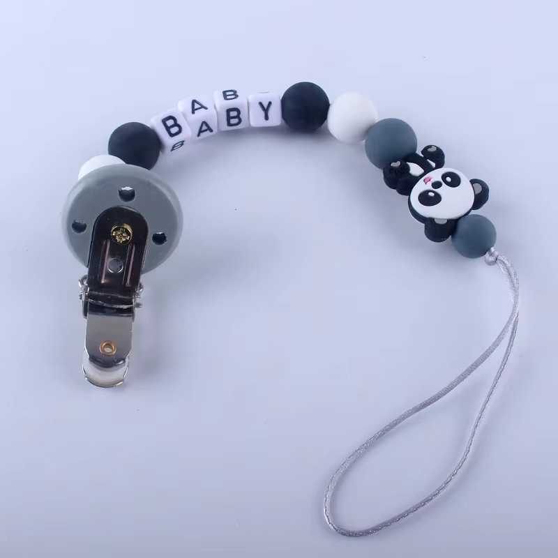 Panplay Baby Schnuller Kette mit Silikon Perlen und Tier-Motiv, Multicolour, Unisex - Bild 4