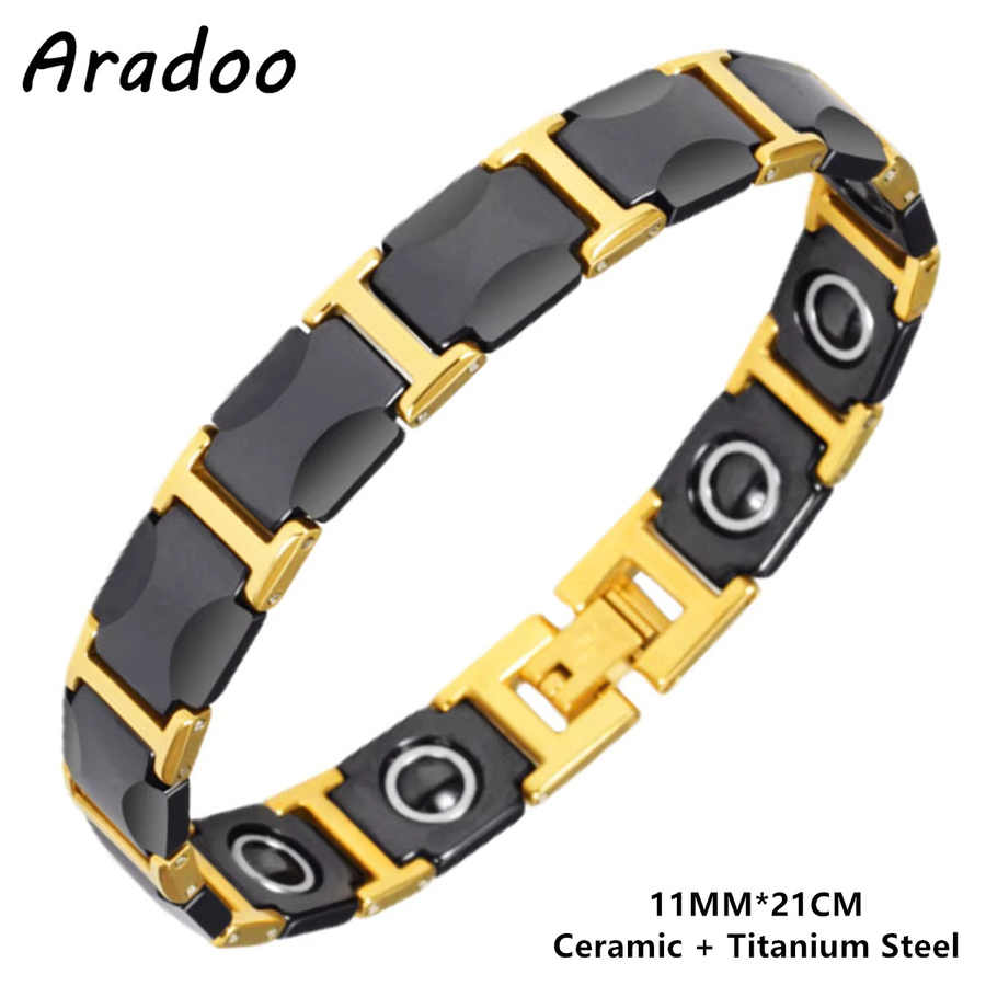 Aradoo Armband, Titan, Stahl, Keramik, Magnetisch, Hämatit, Unisex - Bild 2