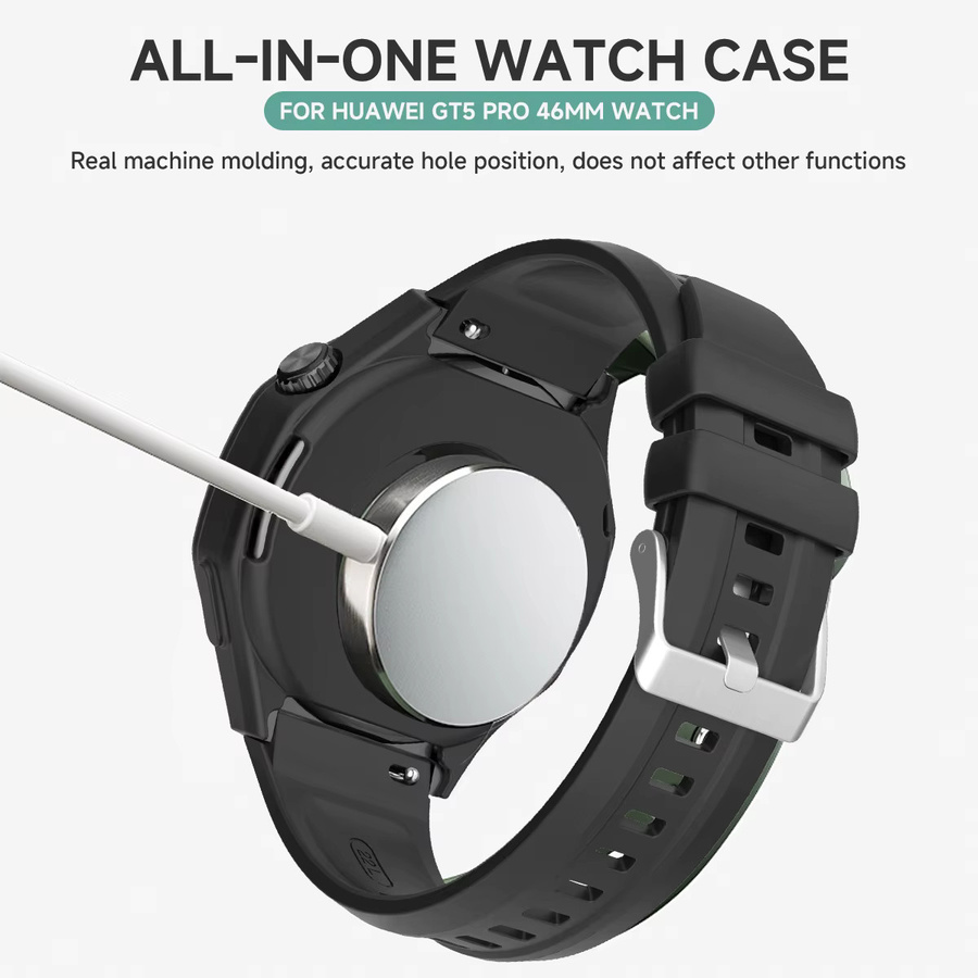 CAOWTAN Schutzhülle Silikon, Schwarz, für Huawei Watch GT5 Pro 42mm 46mm - Bild 3