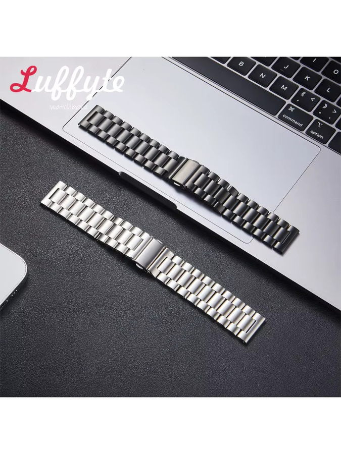luffyte Uhrenarmband Edelstahl, Silber, Unisex - Bild 3