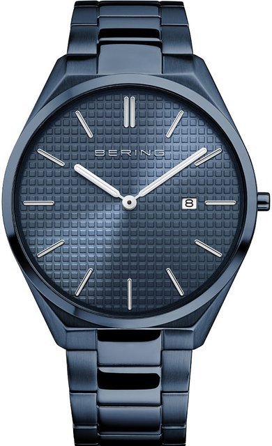 Bering Herrenuhr, Quarz, Edelstahl, Blau, 40 mm, 3 ATM - Bild 1
