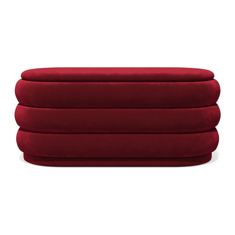 Vente-unique Sitzbank Ecambi in Rot aus Samt und Kiefernholz, Breite: 112 cm - Bild 2