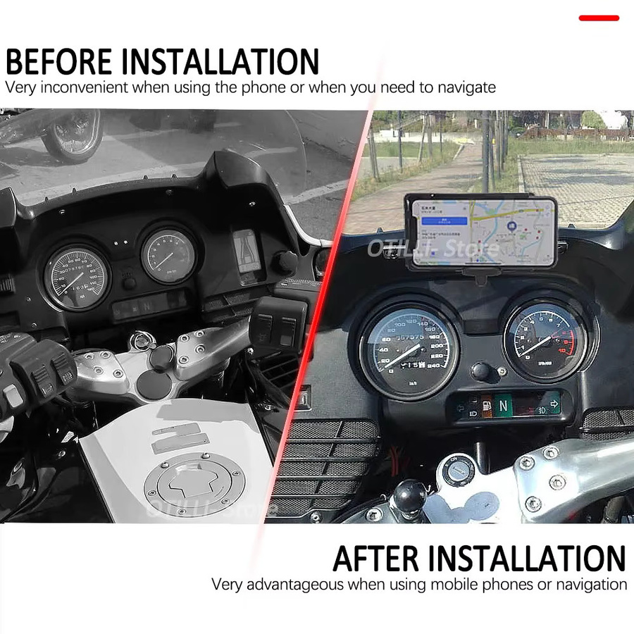 Otilli Motorrad Telefonhalterung mit USB-C für BMW R850RT und R1150RT in Schwarz - Bild 3