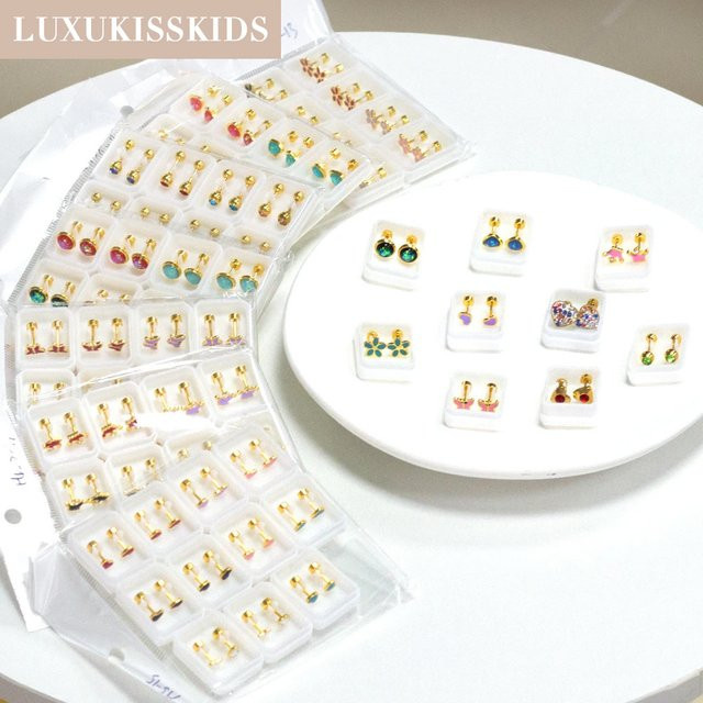 LUXUKISSKIDS Ohrstecker Sets, Kristall, Bunt, Edelstahl, Kinder - Bild 1