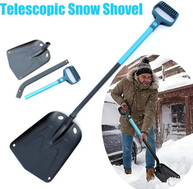Skeyo Multifunktionale Teleskop-Schneeschaufel mit Enteisungsfunktion in Grün - Bild 1