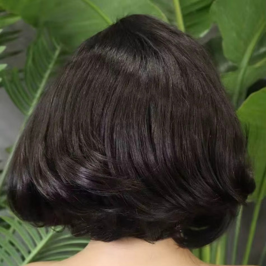 MISHELL Perücke, Pixie Cut Bob, Remy Echthaar, wellig, Damen - Bild 3