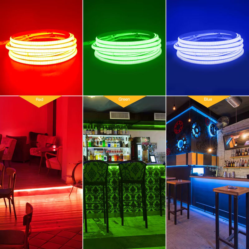 HCDH Dimmbarer COB LED-Streifen Multicolor, 480 LEDs, 4 mm dünn, Linearer LED-Band für DIY-Projekte, DC12 V/24 V - Bild 4