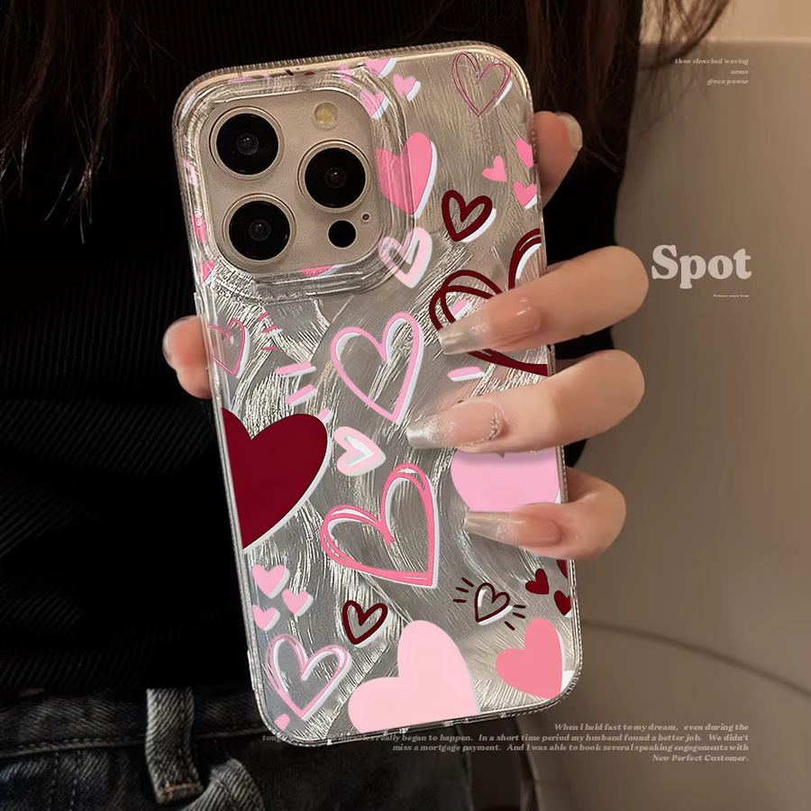 Stoßfeste iPhone Hülle in Rosa mit minimalistischem Herz-Design für iPhone 8 bis iPhone 17 Pro Max - Bild 3