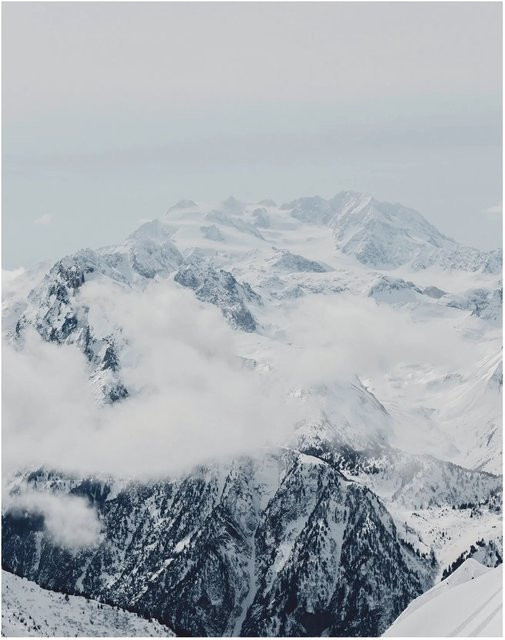 Komar Wandbild Mountains Clouds Papierposter Breite: 40 cm, Höhe: 50 cm - Bild 1
