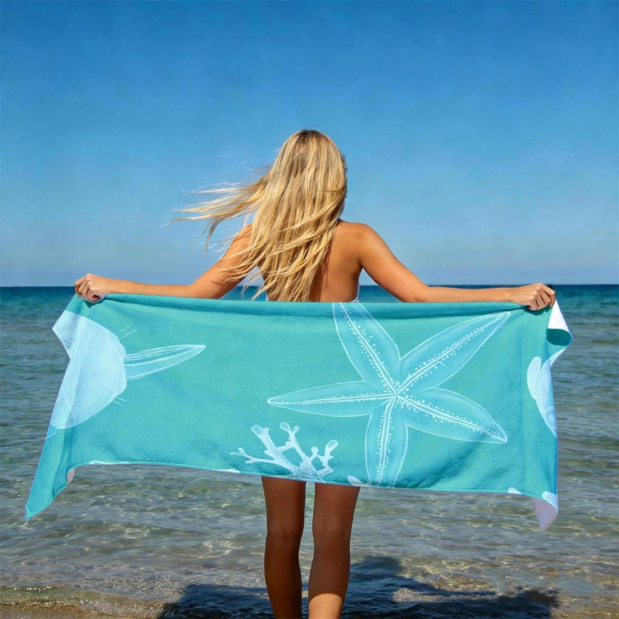 Extragroßes Luxus-Strandtuch aus leichter Mikrofaser mit starken Wickeleigenschaften, B/H: 40 x 60 cm - Bild 2