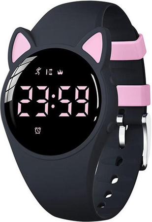 Wosawe Kinder Digital Sportuhr in Schwarz mit Silikonarmband, wasserdicht mit Alarm und Stoppuhr