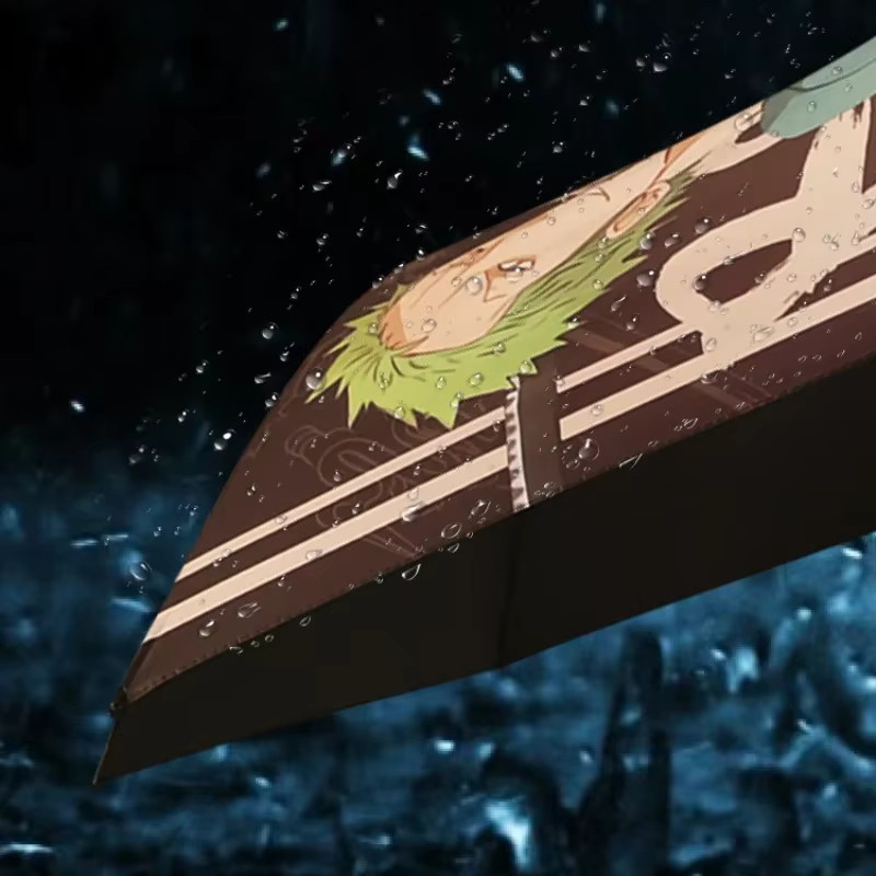 Bandai One Piece Roronoa Zoro Katana Regenschirm, dreifach faltbarer Sonnenschirm für Cosplay und Anime-Fans - Bild 2