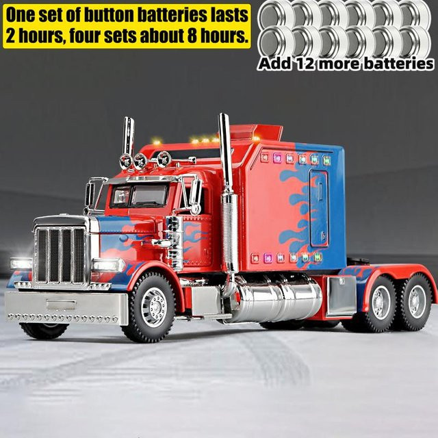 Linyi toy car Peterbilt 389 Flammen-Lackierung, Modellauto, 1:24, Metall, ab 14 Jahren - Bild 1