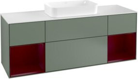 V&B Waschtischunterschrank Finion mit Wandbeleuchtung, lackiert, Breite: 160 cm, Tiefe: 50,1 cm, Höhe: 50,1 cm - Bild 1