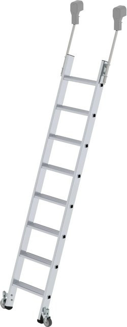 PROREGAL Stufen-Regalleiter Fahrbar 8 Stufen in Silber - Bild 1