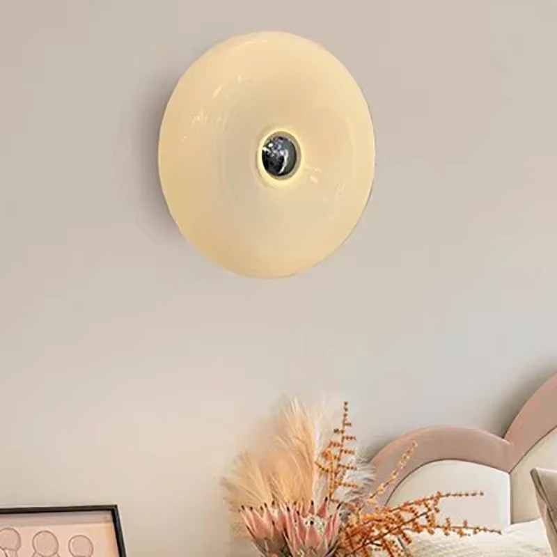 CETANT Donut Glas Wandleuchte Orange mit integriertem LED und Touch Schalter für Wohnzimmer, Nachttisch oder Büro - Bild 2