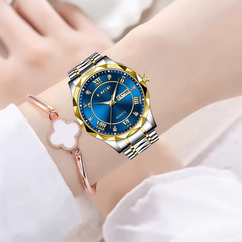 LIGE Armbanduhr Edelstahl, Gold, Analoguhr, Damen - Bild 4