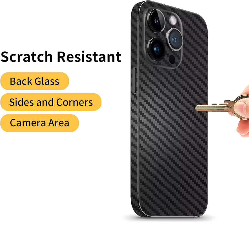 NMEGOU Abreißbare Kohlefaser-Hauthülle für iPhone 17 Air in Schwarz und Multicolour - Bild 2