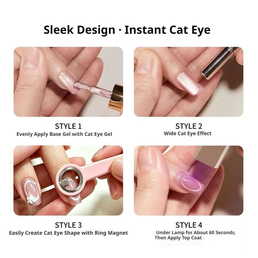 jaysuing Nagelmagnetring für Katzenaugen-Gel-Lack, pink - Bild 4