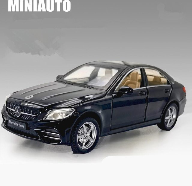 Fourall- Model Cars Benz C-Klasse C260L, Automodell, 1:32, Metall, Schwarz, mit Licht und Sound - Bild 1