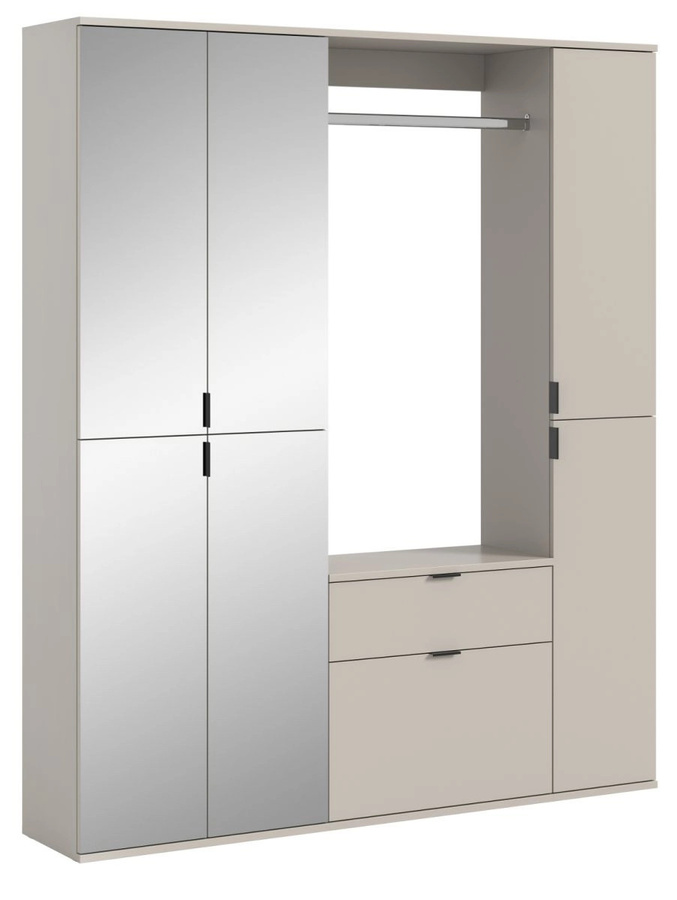 Garderobe mit Spiegel und Schuhschrank Line-Up von Inn.Furn in Kaschmir, B/H: 152 x 193 cm - Bild 3