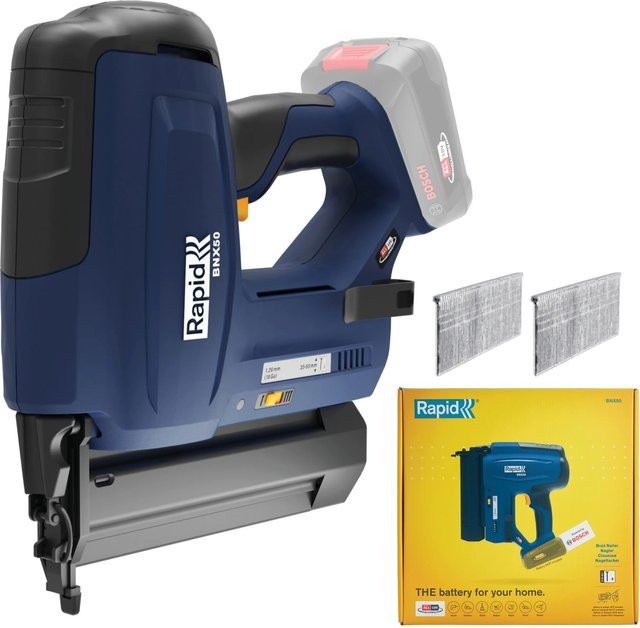 Rapid Akku-Nagler BNX50 18 V in Blau mit LED-Arbeitsleuchte, Nageltiefenregulierung und Einzel- oder Kontaktauslösung, ohne Akku - Bild 1