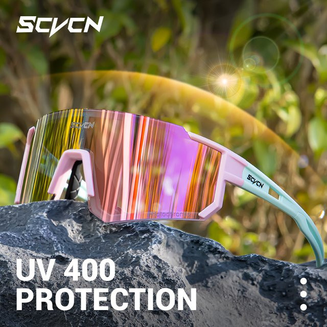 SCVCN Sportsonnenbrille, Photochrome, Vollrand, Kunststoff, Unisex - Bild 1