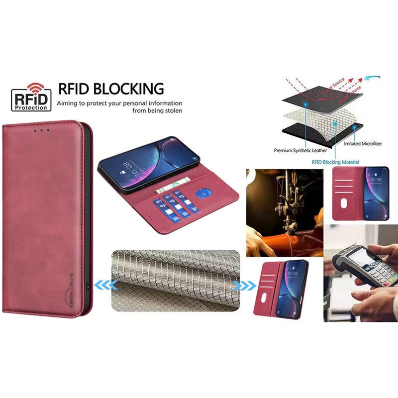 Magnetische Leder-Flip-Handyhülle für Xiaomi Poco X8 Pro Max C85X C85 F8 Ultra M8 5G Wallet Schutzhülle in Braun oder Rot - Bild 3