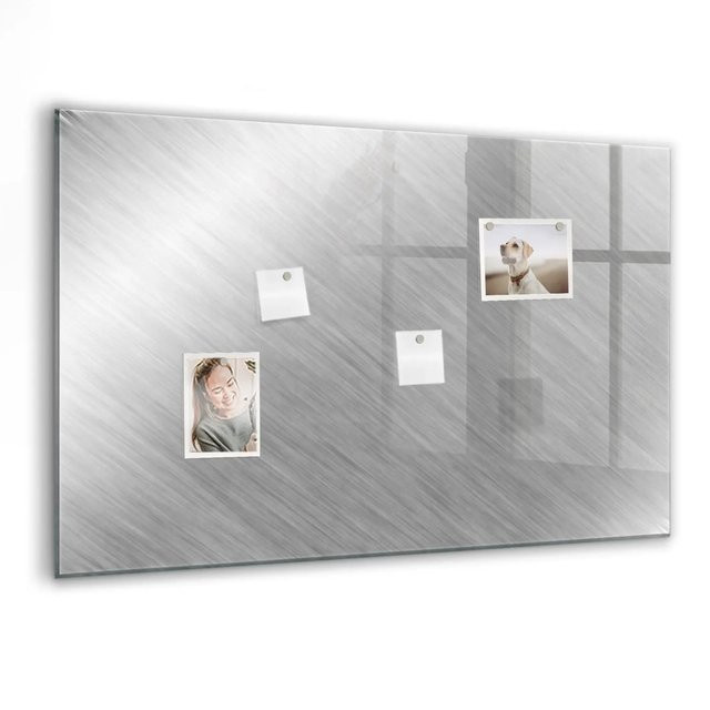 Tulup Glas Magnettafel aus Metall in Grau und Silber, B/H: 90 x 60 cm - Bild 1