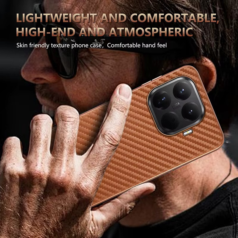 Xiaomi Schutzhülle aus PU-Leder mit Carbon-Faser-Textur für Mi 15T, 14T und 13T Pro in Schwarz - Bild 4